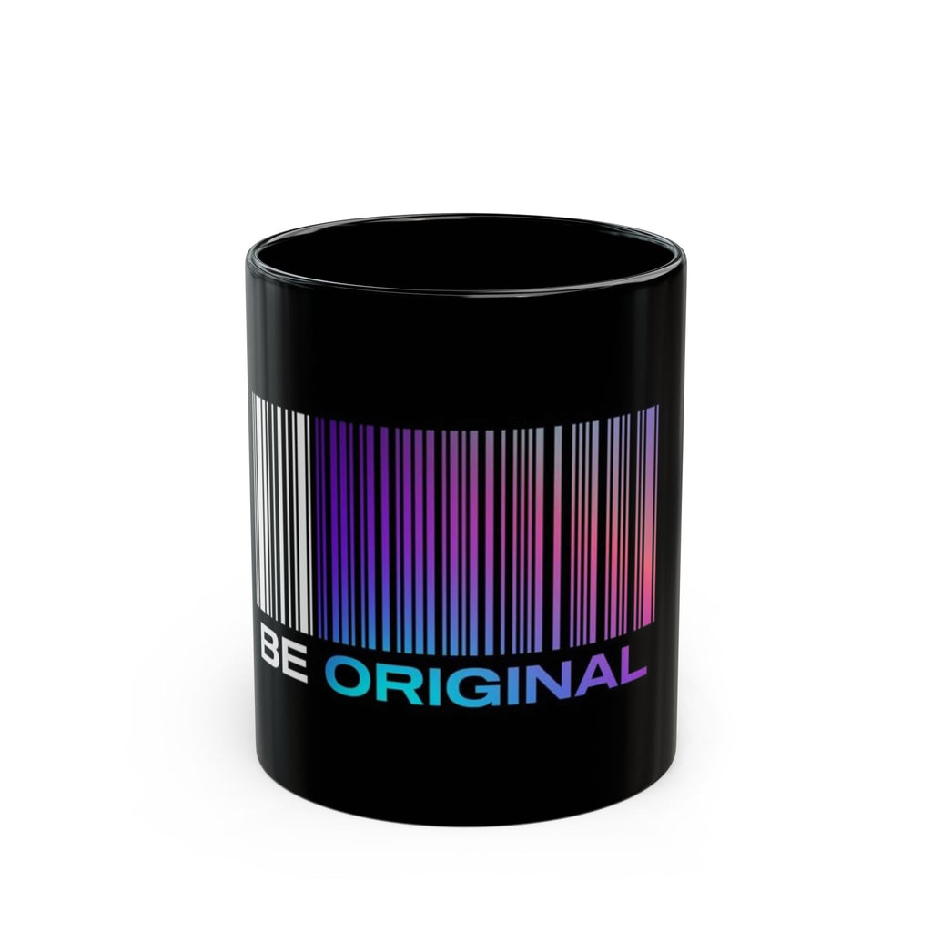 Be Original Barcode Mug — Inspirational Neon Coffee Cup (11oz/15oz)