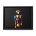 Colorful Abstract Skeleton Matte Canvas Framed Wall Art