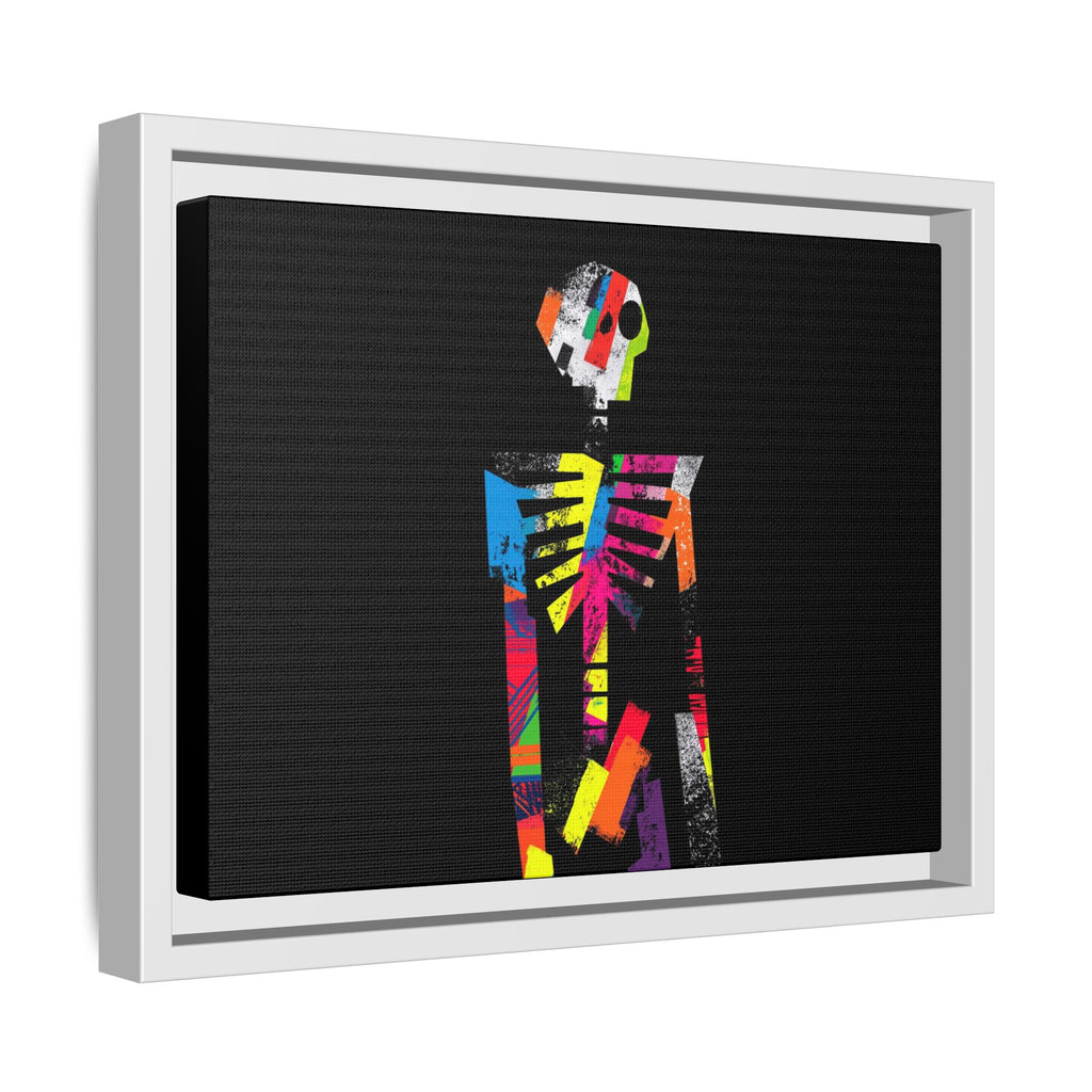 Colorful Abstract Skeleton Matte Canvas Framed Wall Art