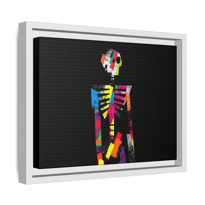 Colorful Abstract Skeleton Matte Canvas Framed Wall Art