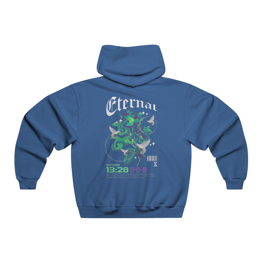 Eternal Floral Graphic Hoodie — Green Nature Skull Backprint - Hoodie